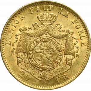 Belgium, 20 francs 1870
