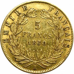 Francja, 5 franków 1860