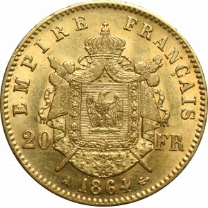 Francja, 20 franków 1864
