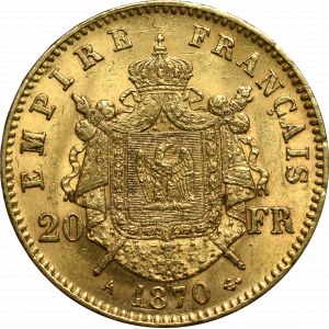 France, 20 francs 1870