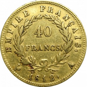 France, Napoleon I Bonaparte, 40 francs 1812