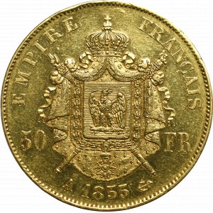 Francja, 50 franków 1855