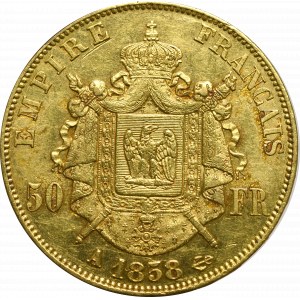 Francja, 50 franków 1858