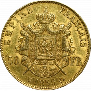 France, 50 francs 1858