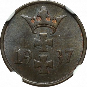 Free City of Danzig, 1 pfennig 1937 - NGC MS64 BN