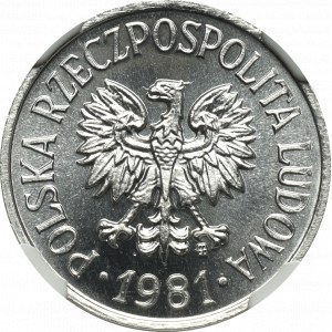 People's Republic of Poland, 20 groschen 1981 - NGC MS65 PL