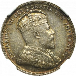 Kanada, 25 centów 1907 - NGC AU58
