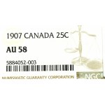 Kanada, 25 centów 1907 - NGC AU58