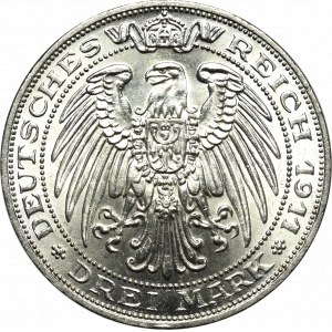 Niemcy, Prusy, 3 marki 1911 - 100-lecie Uniwersytetu Wrocławskiego
