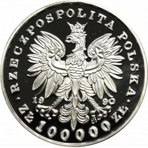 III RP, 100.000 złotych 1990, Piłsudski - mały tryptyk