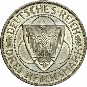 Republika Weimarska, 3 marki 1930 A, Berlin - Wyzwolenie Nadrenii