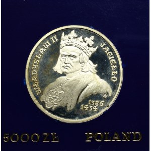 PRL, 5.000 złotych 1989 Jagiełło - popiersie