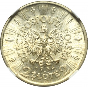 II RP, 2 złote 1934 Piłsudski - NGC MS62