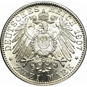 Niemcy, Badenia, 2 marki 1907 - zjawiskowa prezencja