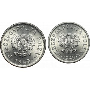 PRL, 1 złoty 1949 i 50 groszy 1949 - ZESTAW