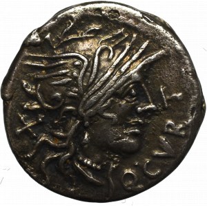 Roman Republic, Q. Curtius, Denarius - brockage
