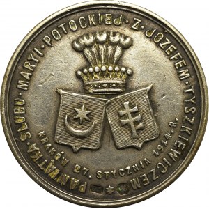 Galicja, Medal Pamiątka ślubu Maryi Potockiej i Józefa Tyszkiewicza 1913