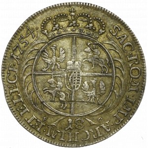 Germany, Saxony, Friedrich August II, 18 groschen 1754, Leipzig