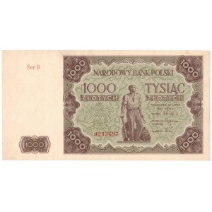 PRL, 1000 złotych 1947 D