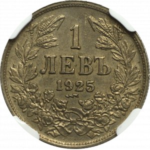 Bulgaria, 1 leva 1925 - NGC MS64