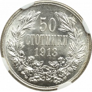 Bulgaria, 50 stotinok 1913 - NGC MS63