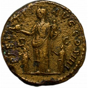 Cesarstwo Rzymskie, Antonin Pius, Dupondius - PIETATI AVG COS IIII