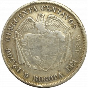 Colombia, 50 centavos 1877