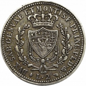 Italy, Sardinia, 2 lira 1825
