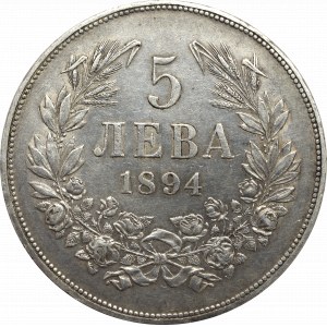 Bulgaria, 5 leva 1894