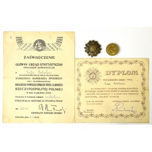 II RP, Zestaw Odznaka Orlęta i Za ofiarną pracę z dyplomami na jedną osobę