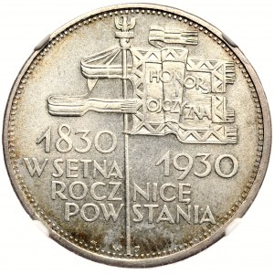 II Republic of Poland, 5 zloty 1930 November uprising - NGC MS64+