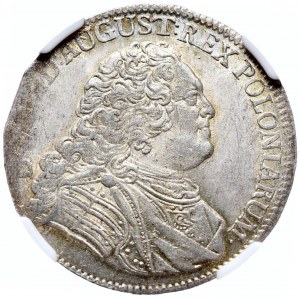 August III, 1/3 talara 1755 FWoF, Drezno - NGC MS62