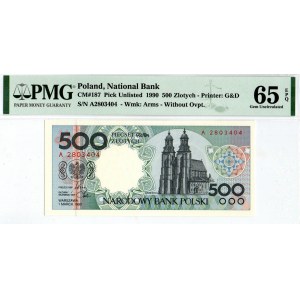 IIIRP, 500 złotych 1990 - A - PMG 65 EPQ