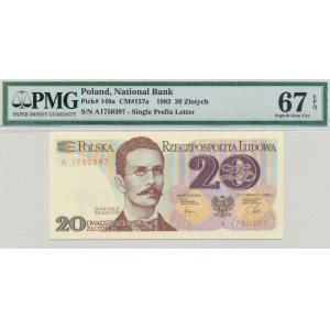PRL, 20 złotych 1982 A - PMG 67EPQ
