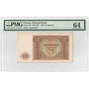 PRL, 10 złotych 1946 - PMG 64
