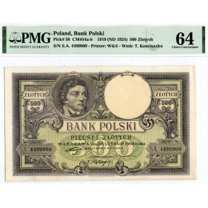 II RP, 500 złotych 1919 S.A. PMG 64