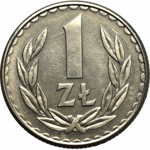 PRL, 1 złoty 1987 - PRÓBA technologiczna CuNi