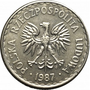 PRL, 1 złoty 1987 - PRÓBA technologiczna CuNi