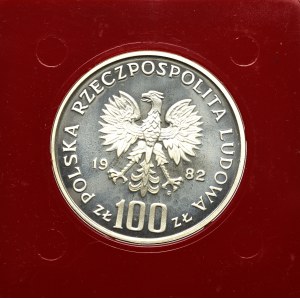 PRL, 100 złotych 1982 Ochrona środowiska - Próba Bocian Ag