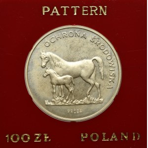 PRL, 100 złotych 1981 Ochrona środowiska - Próba Koń Ag