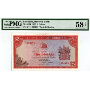 Rodezja, Reserve Bank, 2 dolary 1975 - PMG 58EPQ