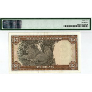 Rodezja, Reserve Bank, 5 dolarów 1978 - PMG 45