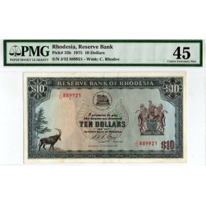 Rodezja, Reserve Bank, 10 dolarów 1975 - PMG 45