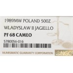 PRL, 500 złotych 1989 Władysław II Jagiełło - NGC PF68 Cameo