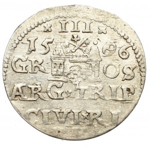 Zygmunt III Waza, Trojak 1596, Ryga - nieopisana przebitka 6/9