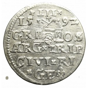 Sigismund III, 3 groschen 1592, Riga