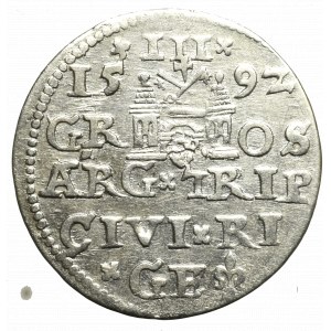Zygmunt III Waza, Trojak 1592, Ryga - nieopisany