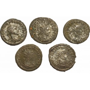 Roman Empire, Probus, Valerianus and Carinus, Lot of 5 antoniniani