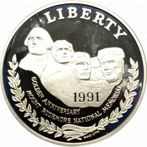USA, Dollar 1991 - Złota rocznica Góry Rushmore