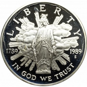 USA, Dollar 1989 - 200 lat Kongresu